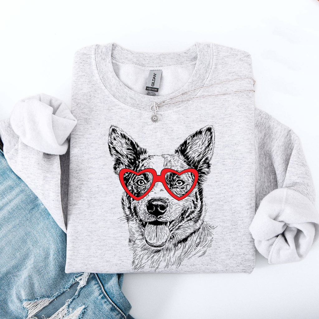 Australian Cattle, Blue Heeler Dog Valentine's - Adult & Kids T-Shirts, Sweatshirts & Hoodies apparel design preview 1