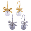 14K Dipped Ribbon Bow Pearl Drop Hook Earrings - Adult & Kids T-Shirts, Sweatshirts & Hoodies apparel design preview 1