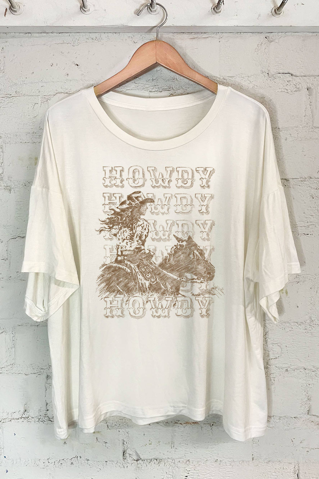 Howdy Cowgirl- Hand Drawing - Adult & Kids T-Shirts, Sweatshirts & Hoodies apparel design preview 1