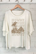 Howdy Cowgirl- Hand Drawing - Adult & Kids T-Shirts, Sweatshirts & Hoodies apparel design preview 1