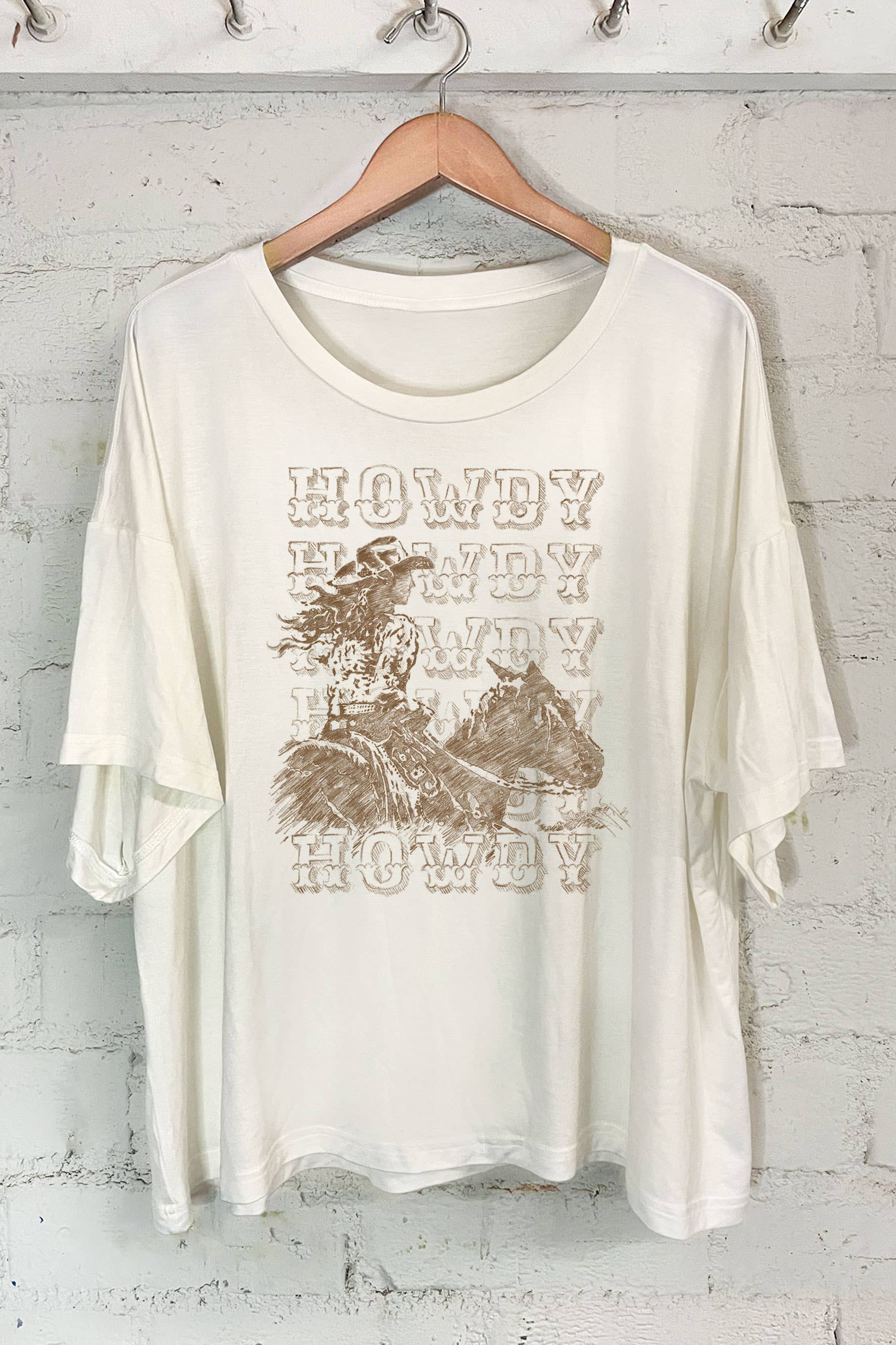 Howdy Cowgirl- Hand Drawing - Adult & Kids T-Shirts, Sweatshirts & Hoodies apparel design preview 1