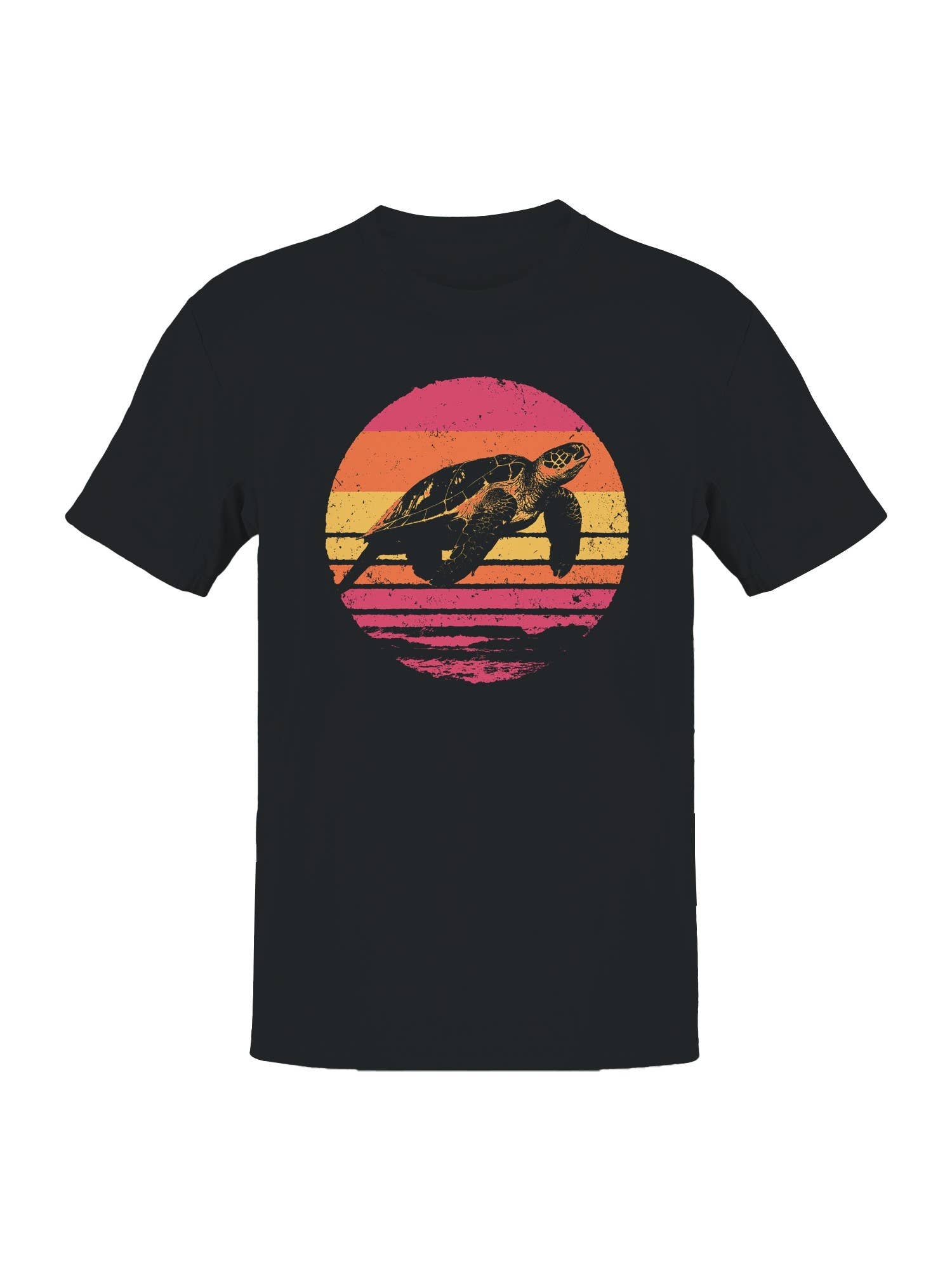 Vintage Sunset Sea Turtle Art Men's - Adult & Kids T-Shirts, Sweatshirts & Hoodies apparel design preview 1