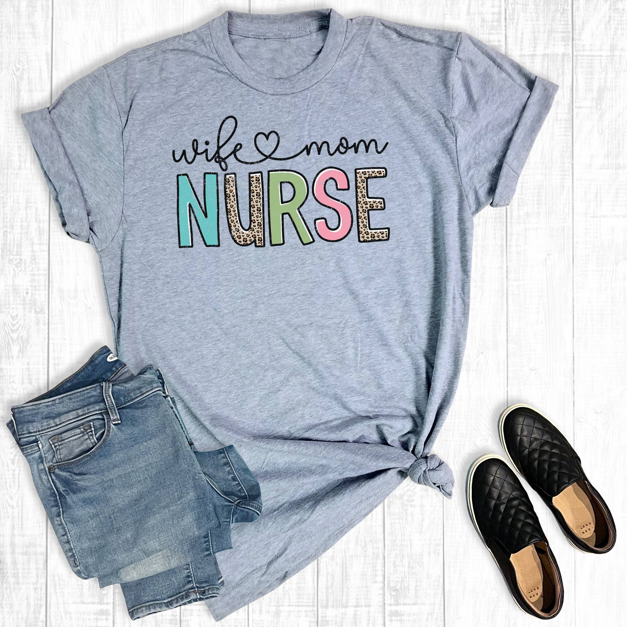 Wife Mom Nurse Graphic - Adult & Kids T-Shirts, Sweatshirts & Hoodies apparel design preview 1
