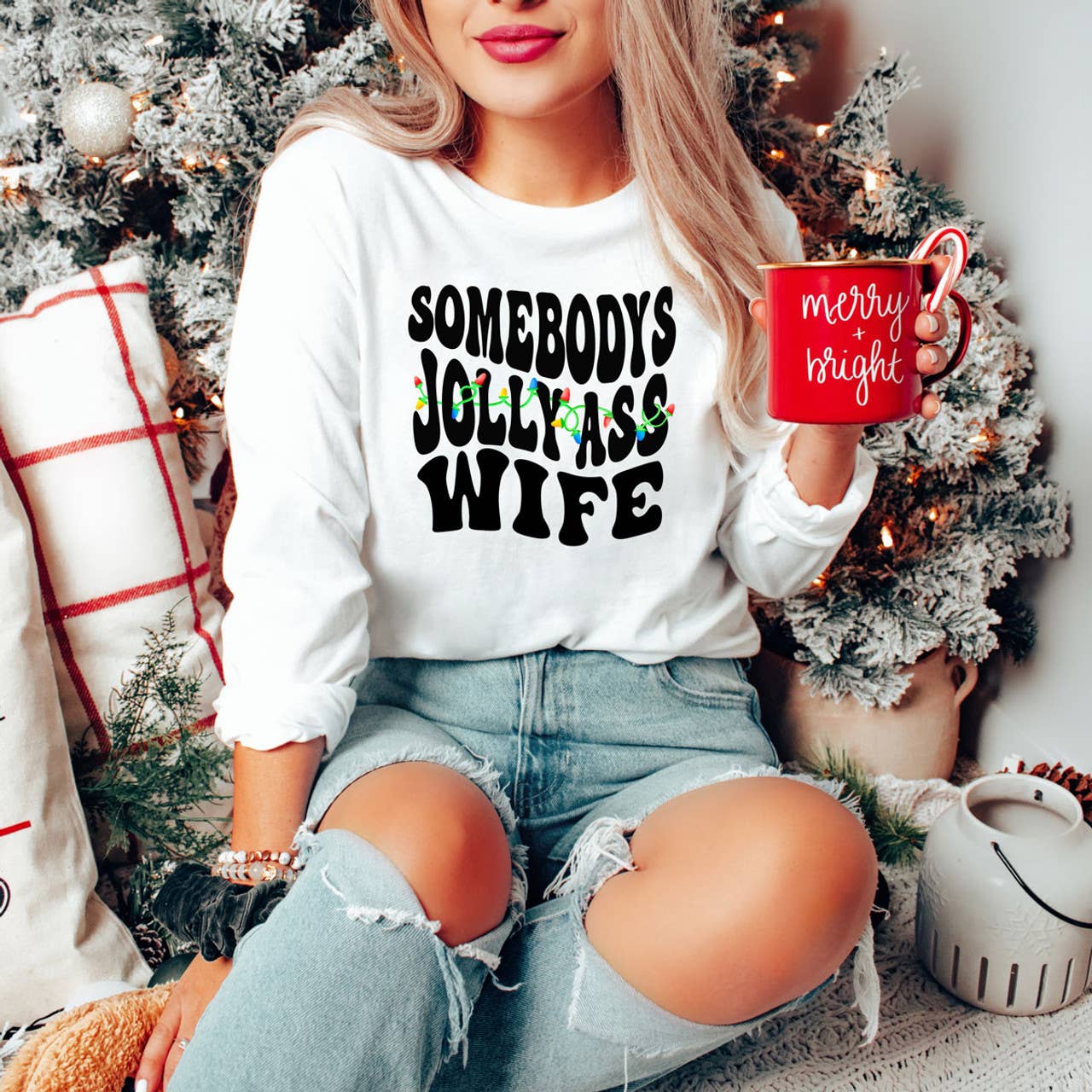 Somebody's Jolly Ass Wife Crewneck - Adult & Kids T-Shirts, Sweatshirts & Hoodies apparel design preview 1