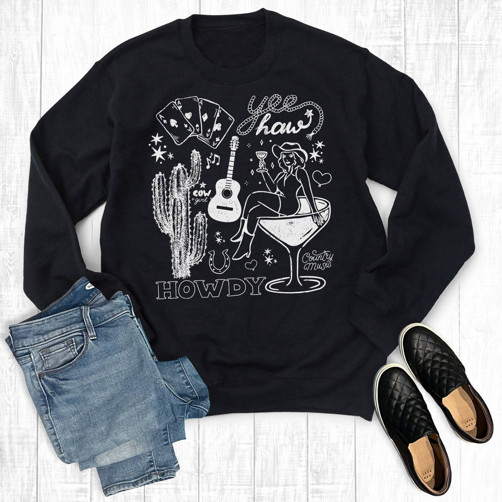 Western Cowgirl Yeehaw Howdy - Adult & Kids T-Shirts, Sweatshirts & Hoodies apparel design preview 1