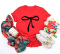 Merry Christmas Black Bow Red in July Graphic - Adult & Kids T-Shirts, Sweatshirts & Hoodies apparel design preview 1