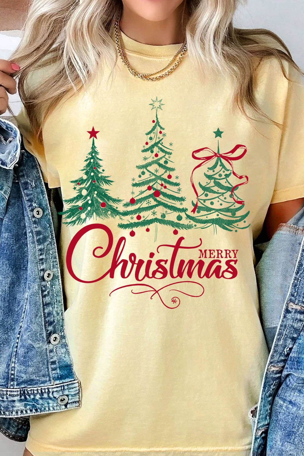 Merry Christmas Tree Graphic - Adult & Kids T-Shirts, Sweatshirts & Hoodies apparel design preview 1