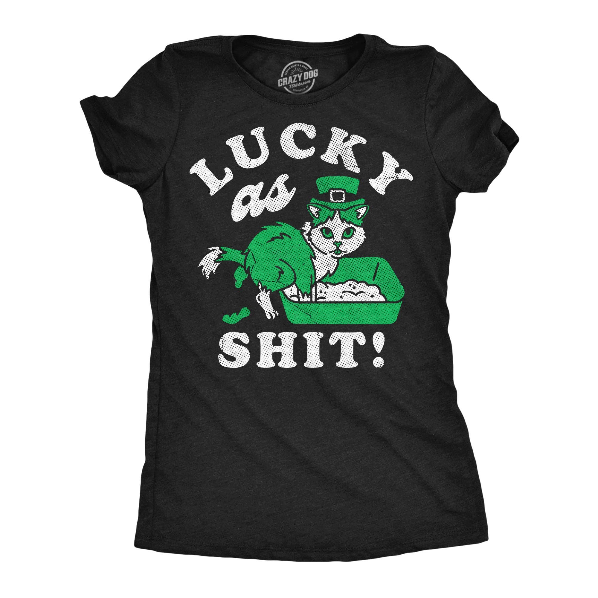 Lucky As Shit Cat Women's - Adult & Kids T-Shirts, Sweatshirts & Hoodies apparel design preview 1