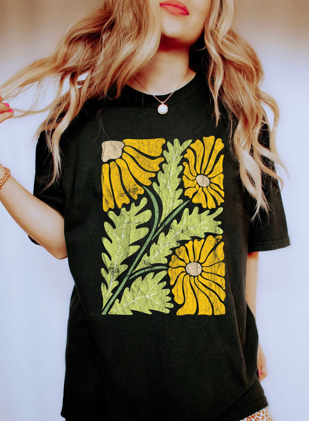 Boho Floral Pattern Gr Vintage - Adult & Kids T-Shirts, Sweatshirts & Hoodies apparel design preview 1