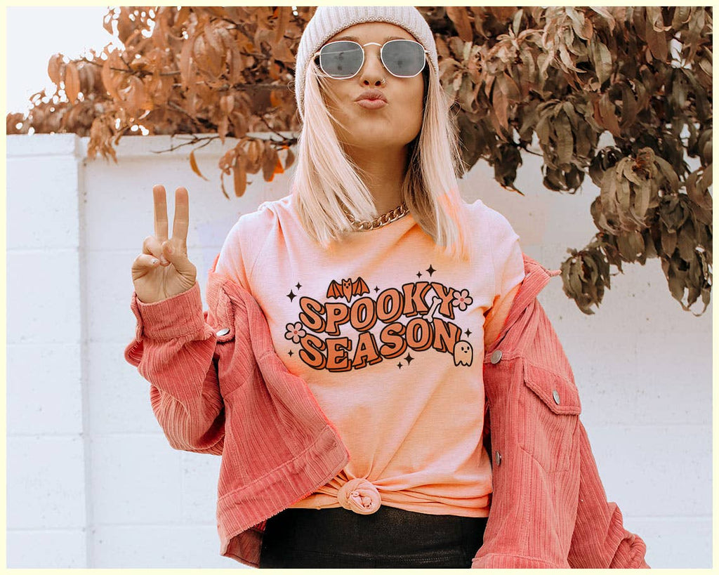 Spooky Season Ghost Cute Halloween Fall - Adult & Kids T-Shirts, Sweatshirts & Hoodies apparel design preview 1