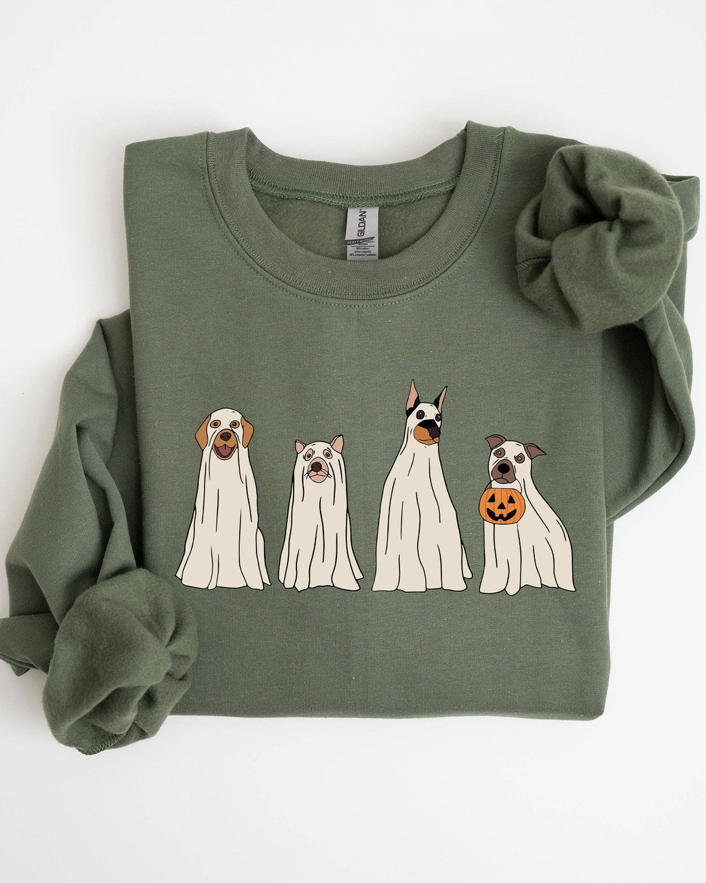 Spooky Ghost Dogs, Bathroom, Aesthetic Halloween - Adult & Kids T-Shirts, Sweatshirts & Hoodies apparel design preview 1
