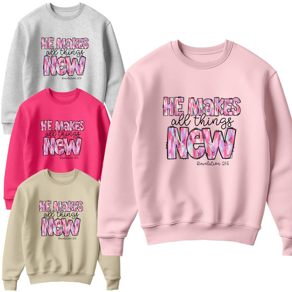 He Makes All Things New Text Fleece - Adult & Kids T-Shirts, Sweatshirts & Hoodies apparel design preview 1