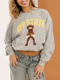 App State Cartoon Mascot Puff Gray Thrifted - Adult & Kids T-Shirts, Sweatshirts & Hoodies apparel design preview 1