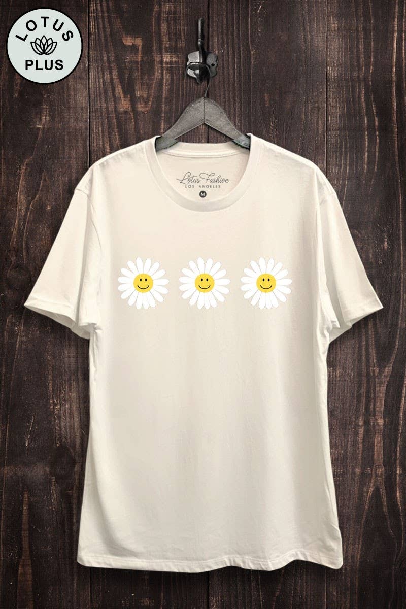 Happy Face Daisy Graphic Top - Adult & Kids T-Shirts, Sweatshirts & Hoodies apparel design preview 1