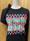 Retro Santa On Gildan Softstyle Black - Adult & Kids T-Shirts, Sweatshirts & Hoodies apparel design preview 1