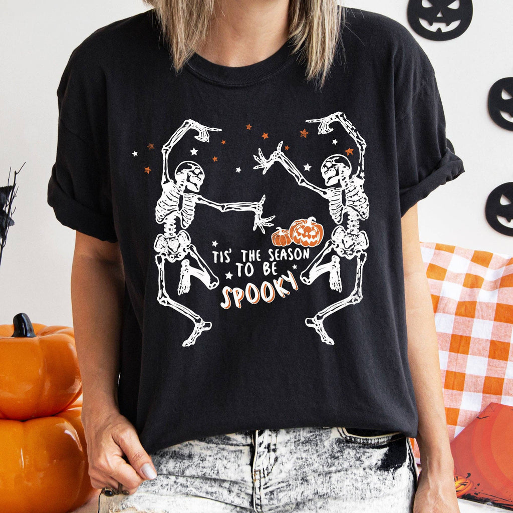 Tis the Season Dancing Skeletons Halloween - Adult & Kids T-Shirts, Sweatshirts & Hoodies apparel design preview 1