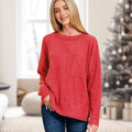 SI-26741 Ribbed Brushed Melange Hacci Sweater with A - Adult & Kids T-Shirts, Sweatshirts & Hoodies apparel design preview 1