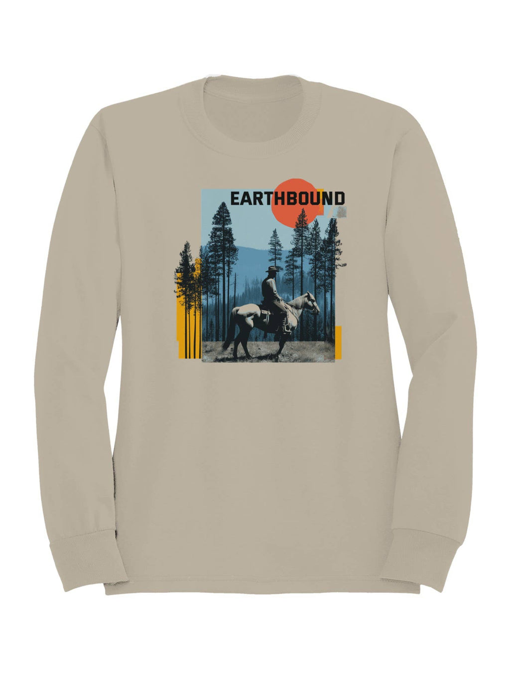 Earthbound Cowboy Wilderness Art Men's - Adult & Kids T-Shirts, Sweatshirts & Hoodies apparel design preview 1