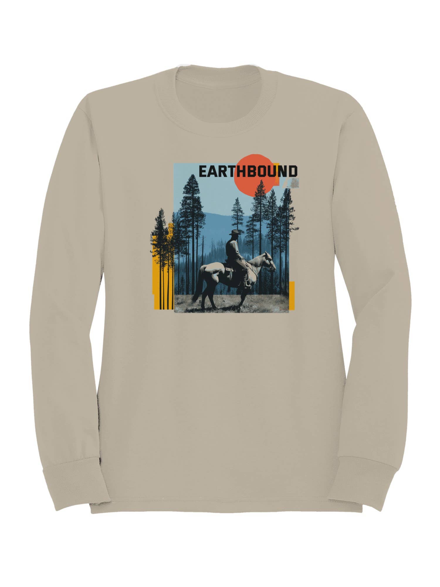 Earthbound Cowboy Wilderness Art Men's - Adult & Kids T-Shirts, Sweatshirts & Hoodies apparel design preview 1