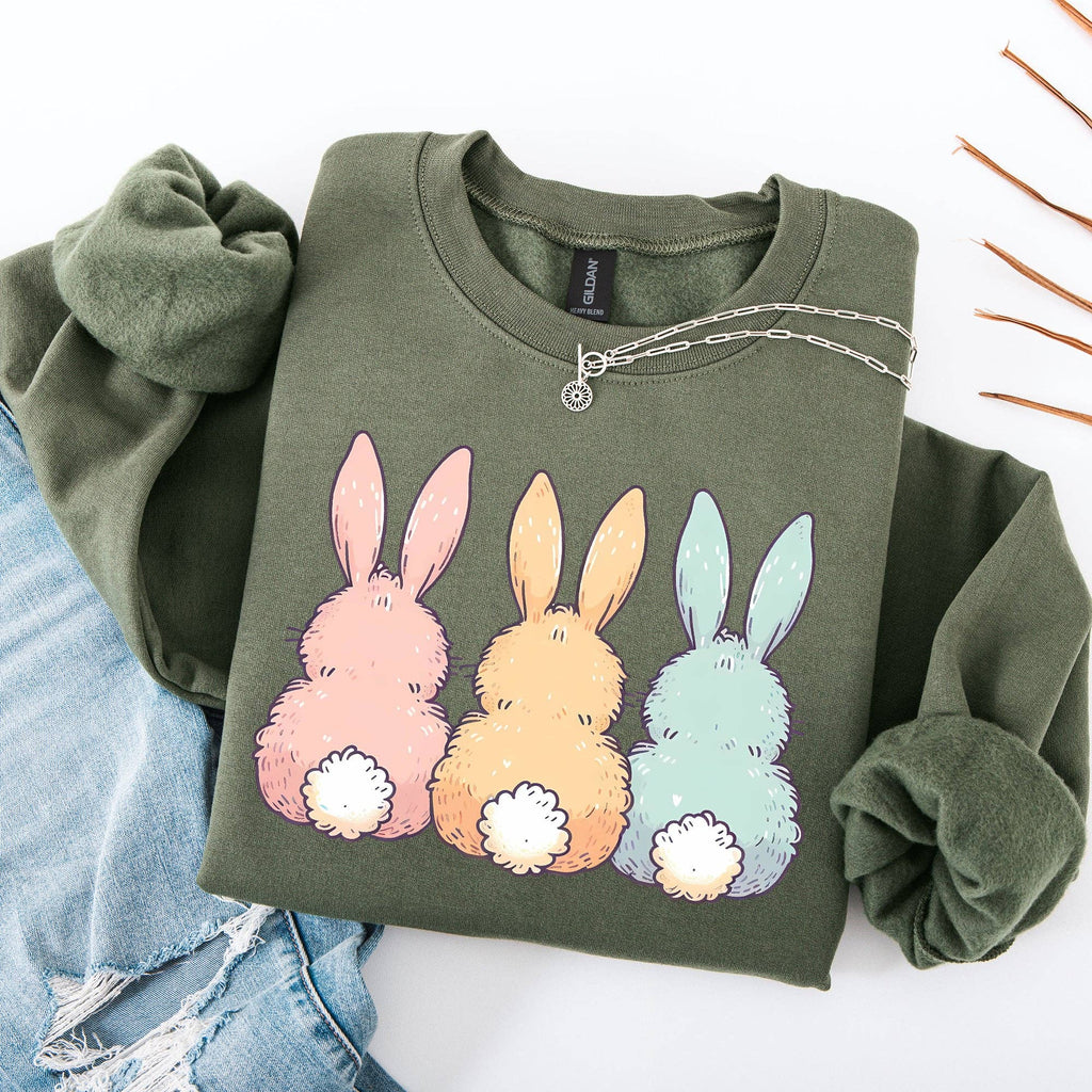 Adorable Bunnies in A Row, Easter, Bunny Rabbit - Adult & Kids T-Shirts, Sweatshirts & Hoodies apparel design preview 1