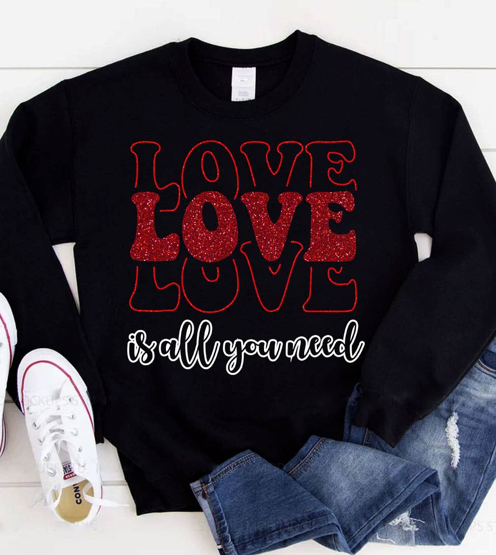 Love Is All You Need Valentine's Day Cute - Adult & Kids T-Shirts, Sweatshirts & Hoodies apparel design preview 1