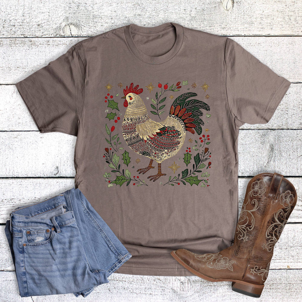 Christmas Western Boho Chicken Graphic - Adult & Kids T-Shirts, Sweatshirts & Hoodies apparel design preview 1