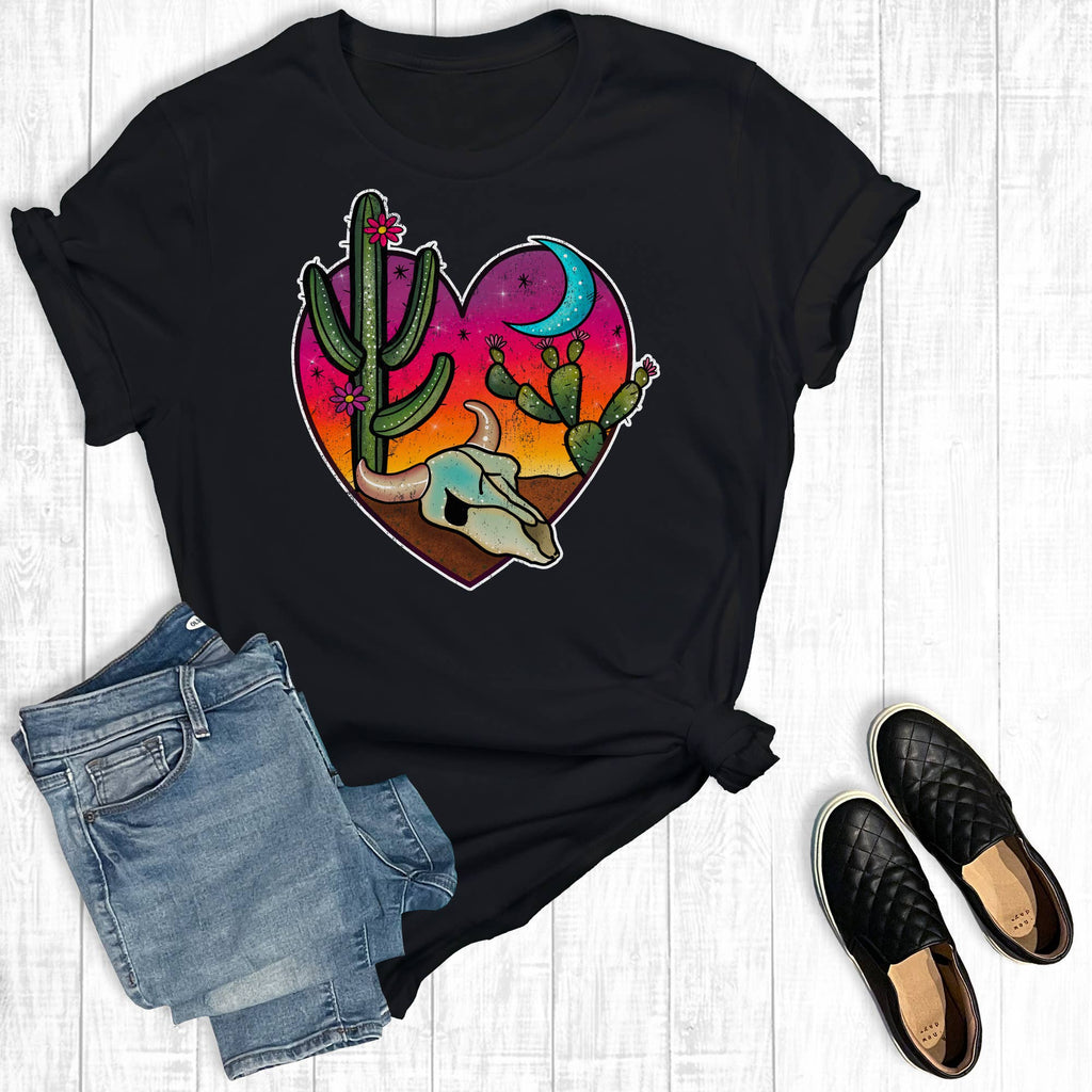 Western Desert Heart Graphic - Adult & Kids T-Shirts, Sweatshirts & Hoodies apparel design preview 1