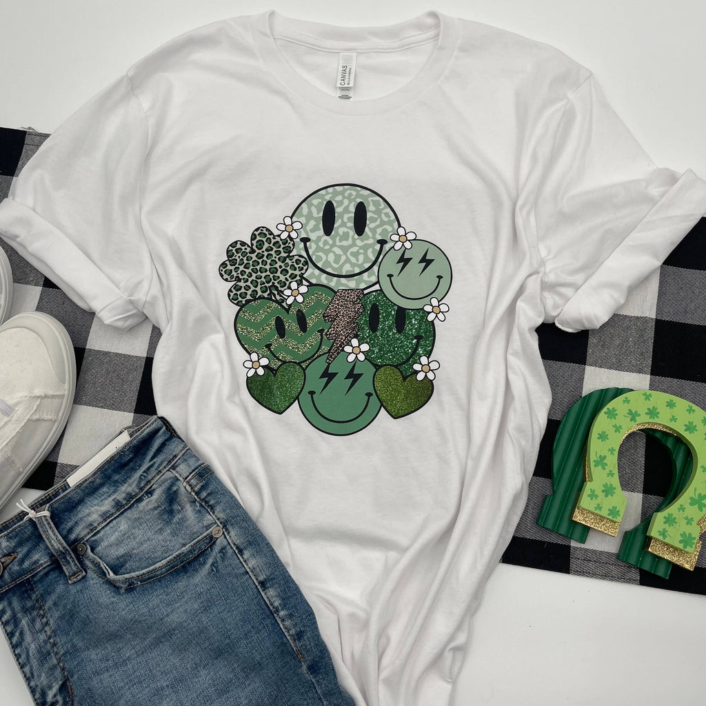 Smiley Faces St. Patty's Day - Adult & Kids T-Shirts, Sweatshirts & Hoodies apparel design preview 1