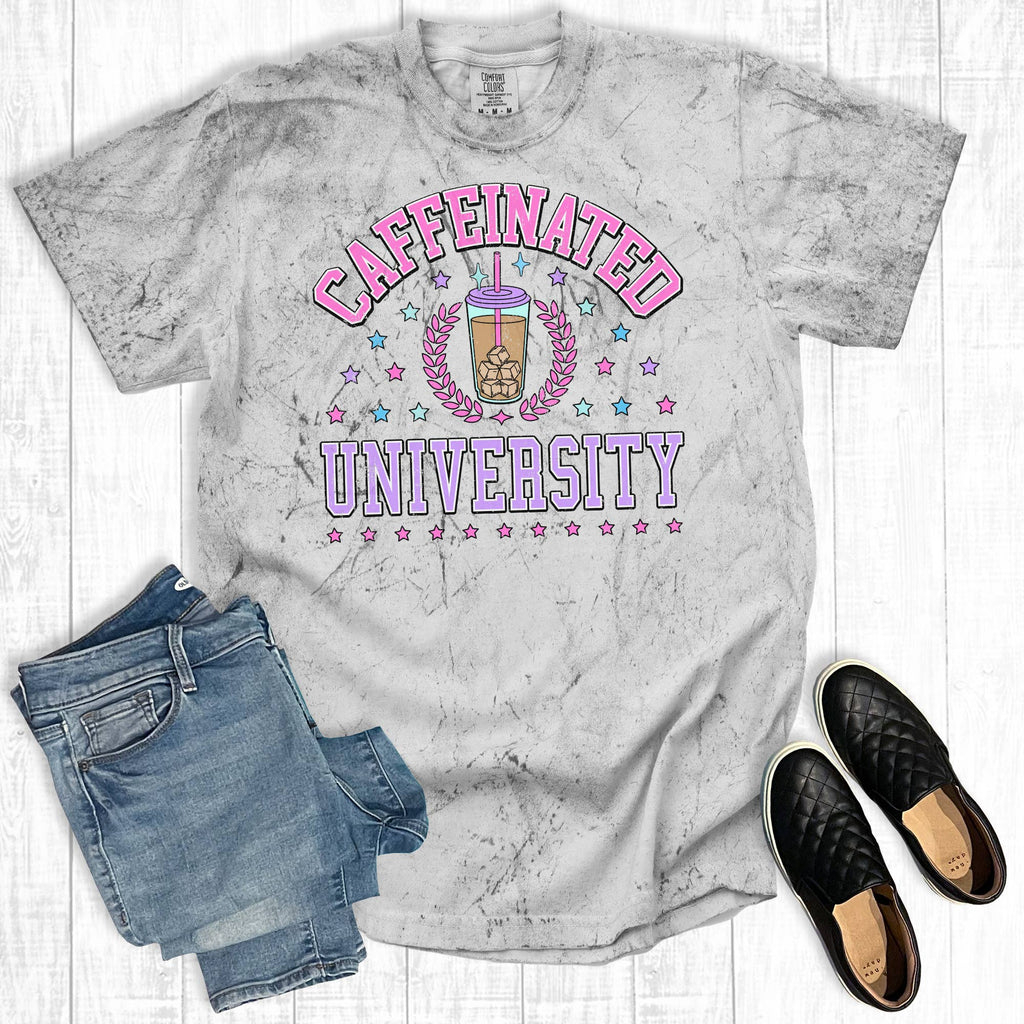 Coffee Caffeinated University Comfort Colors Graphic - Adult & Kids T-Shirts, Sweatshirts & Hoodies apparel design preview 1