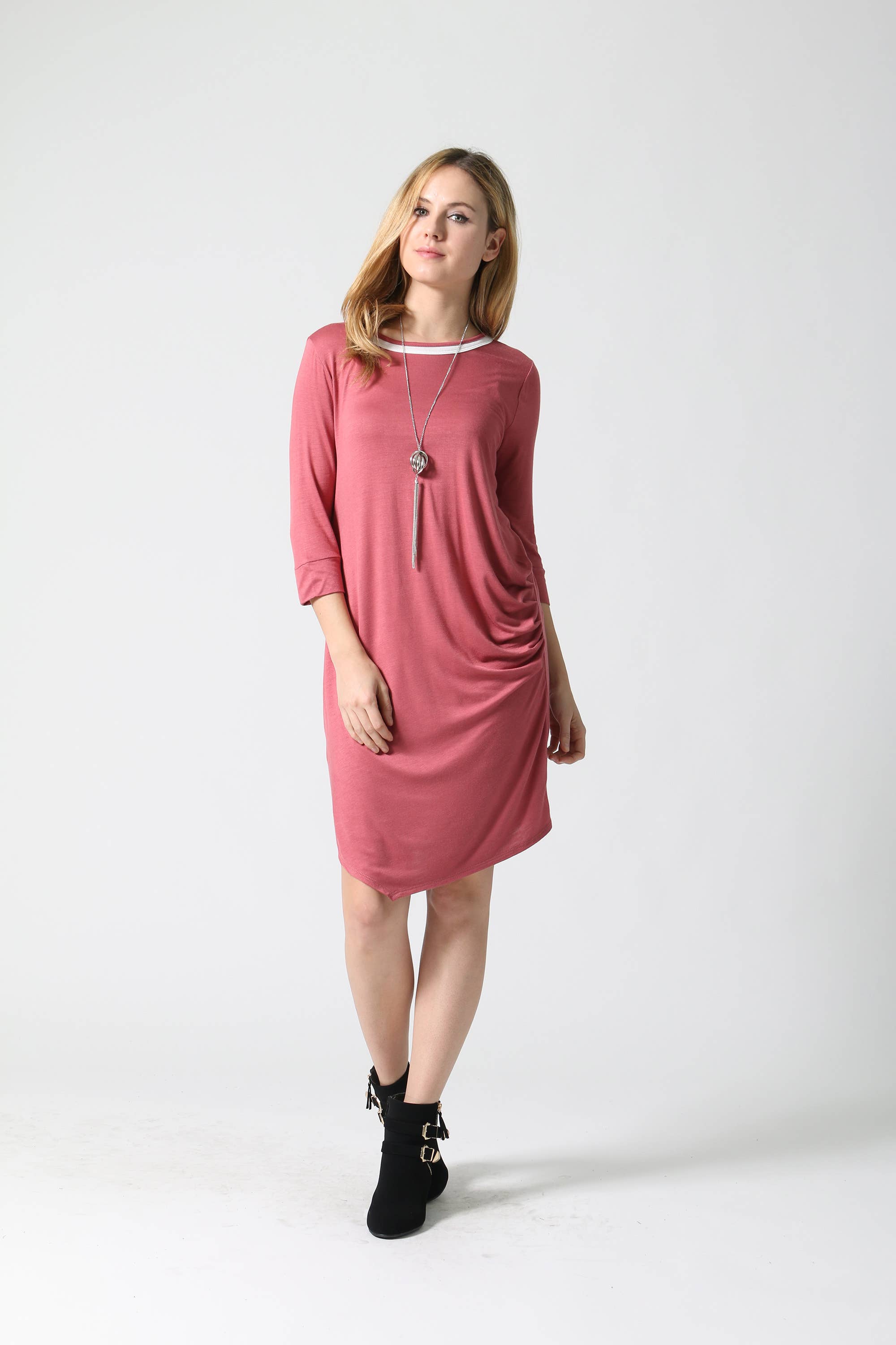 .0620 Plus Size Side Ruched Asymmetric Hem Tunic - Adult & Kids T-Shirts, Sweatshirts & Hoodies apparel design preview 1