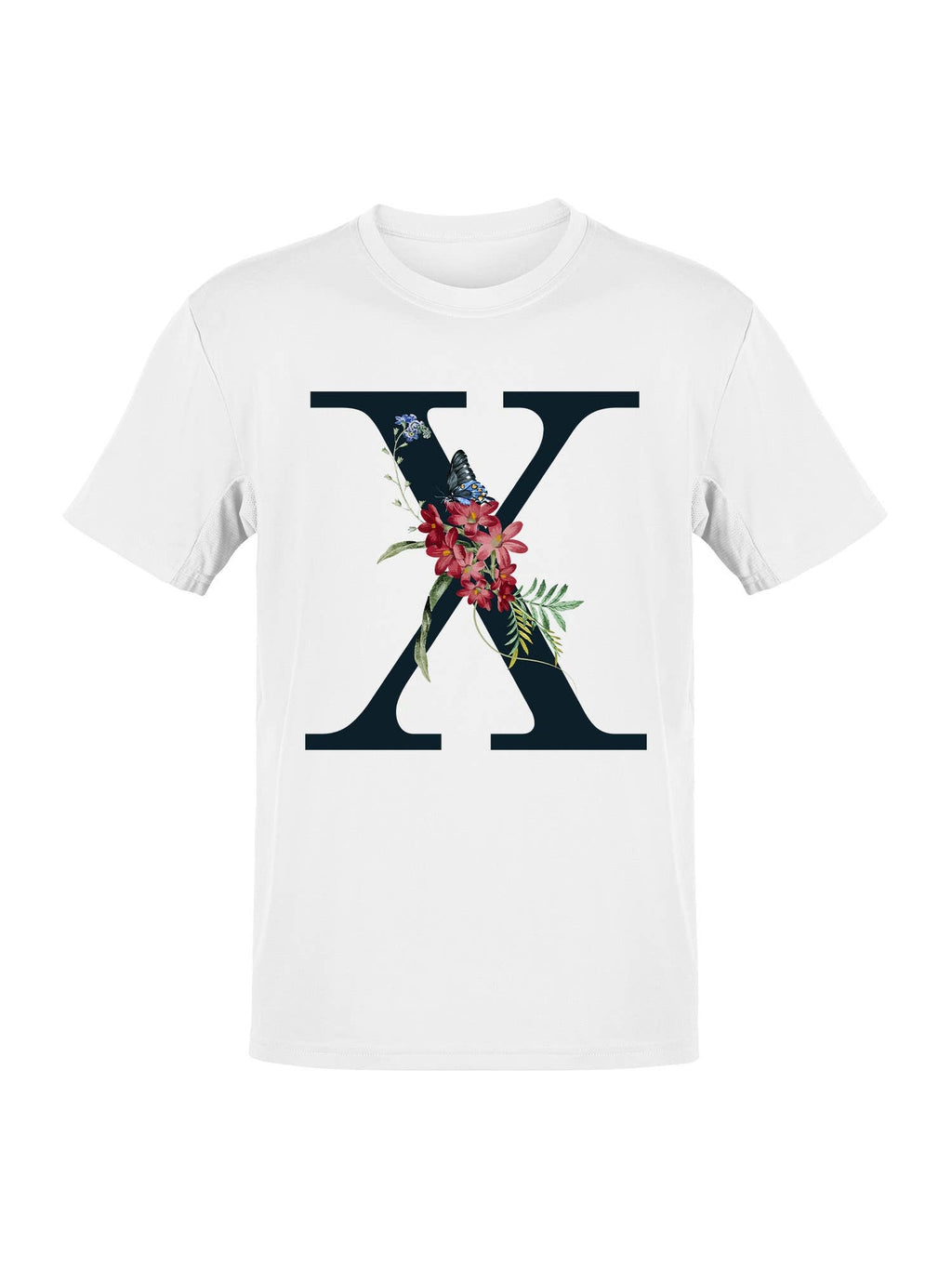 Artistic Floral Letter X with Butterfly Women's - Adult & Kids T-Shirts, Sweatshirts & Hoodies apparel design preview 1