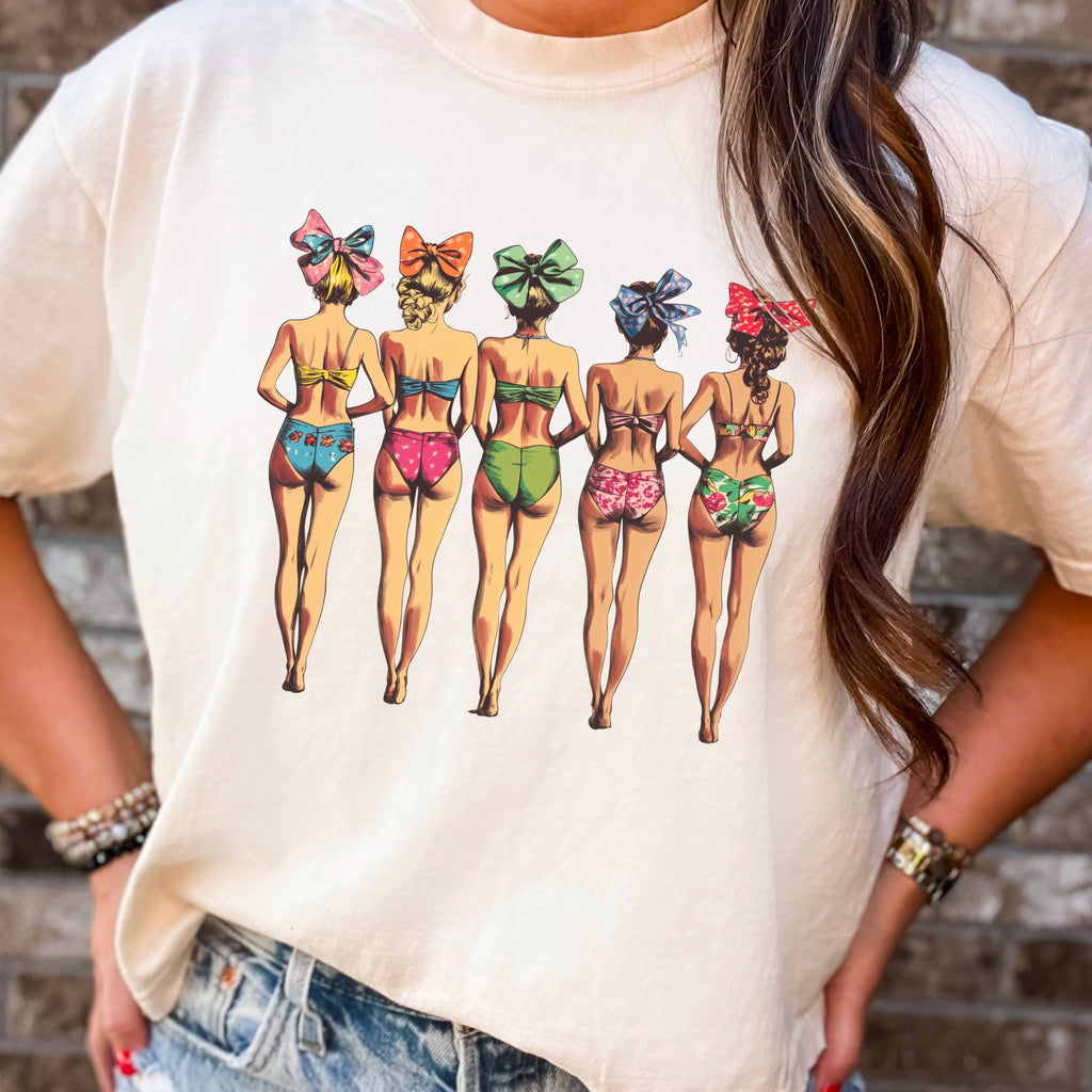 Beach Bikini Girls Retro Graphic Comfort Colors - Adult & Kids T-Shirts, Sweatshirts & Hoodies apparel design preview 1