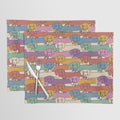 Retro Rainbow Funny Dachshunds Placemat Gallery Image - Adult & Kids T-Shirts, Sweatshirts & Hoodies apparel design preview 1