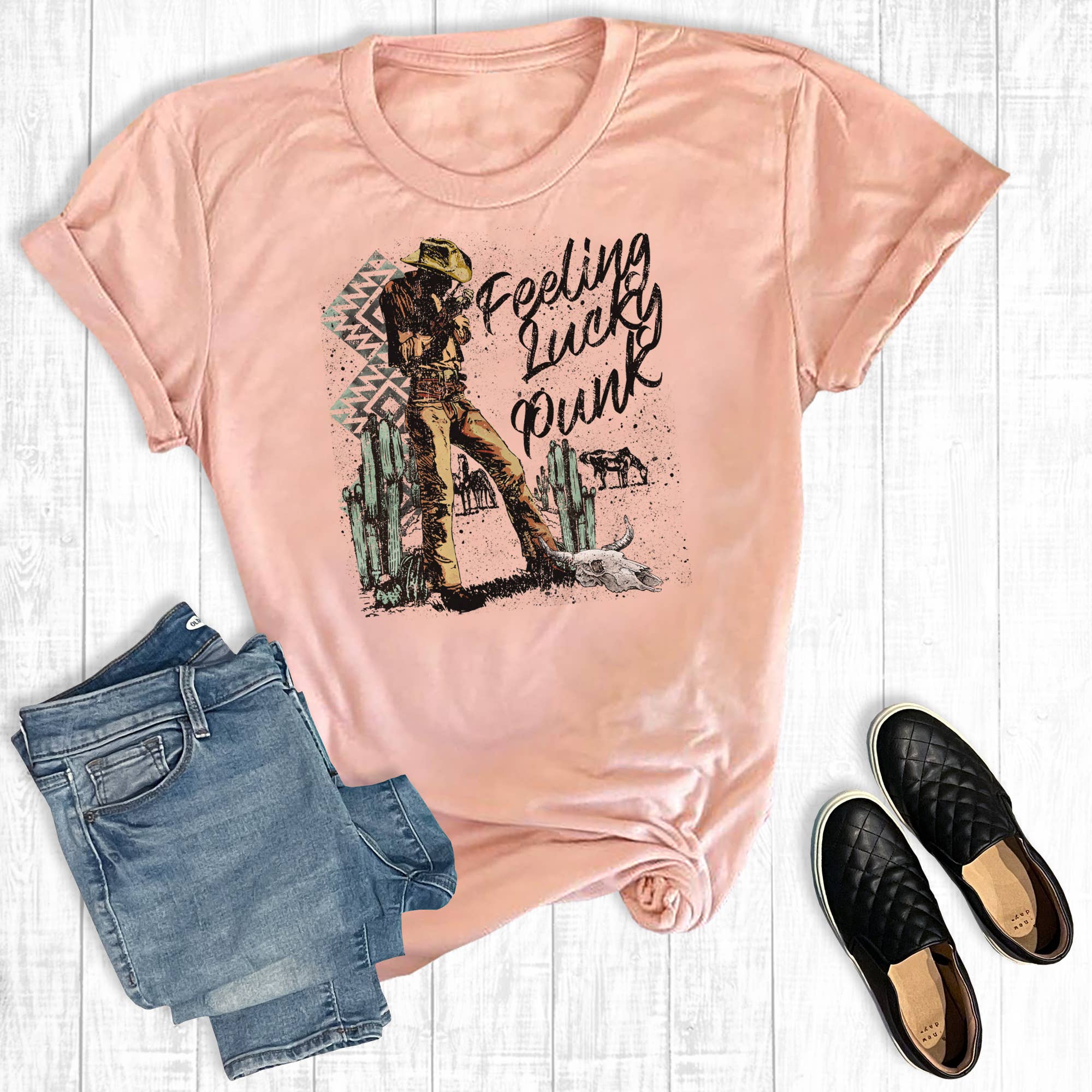 Western Feeling Lucky Punk Graphic - Adult & Kids T-Shirts, Sweatshirts & Hoodies apparel design preview 1