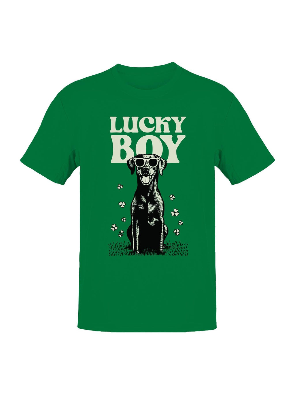 St. Patrick's Day Lucky Boy Dog Shades Men's - Adult & Kids T-Shirts, Sweatshirts & Hoodies apparel design preview 1