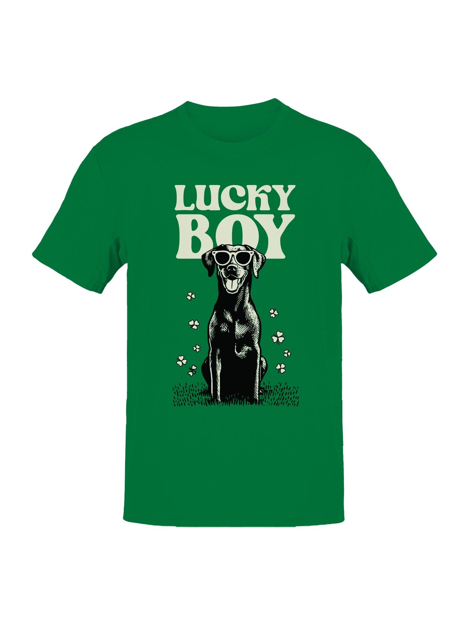 St. Patrick's Day Lucky Boy Dog Shades Men's - Adult & Kids T-Shirts, Sweatshirts & Hoodies apparel design preview 1
