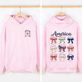 America, Bows, Colorful, 4th of July, USA - Adult & Kids T-Shirts, Sweatshirts & Hoodies apparel design preview 1