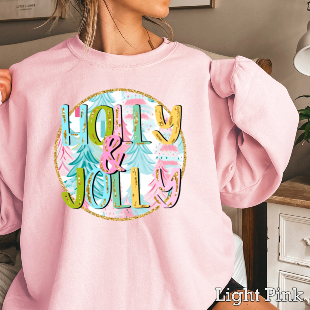 Holly and Jolly Christmas Graphic Women'S - Adult & Kids T-Shirts, Sweatshirts & Hoodies apparel design preview 1