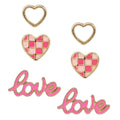 Love Checkered Heart 3 in 1 Post Earrings - Adult & Kids T-Shirts, Sweatshirts & Hoodies apparel design preview 1