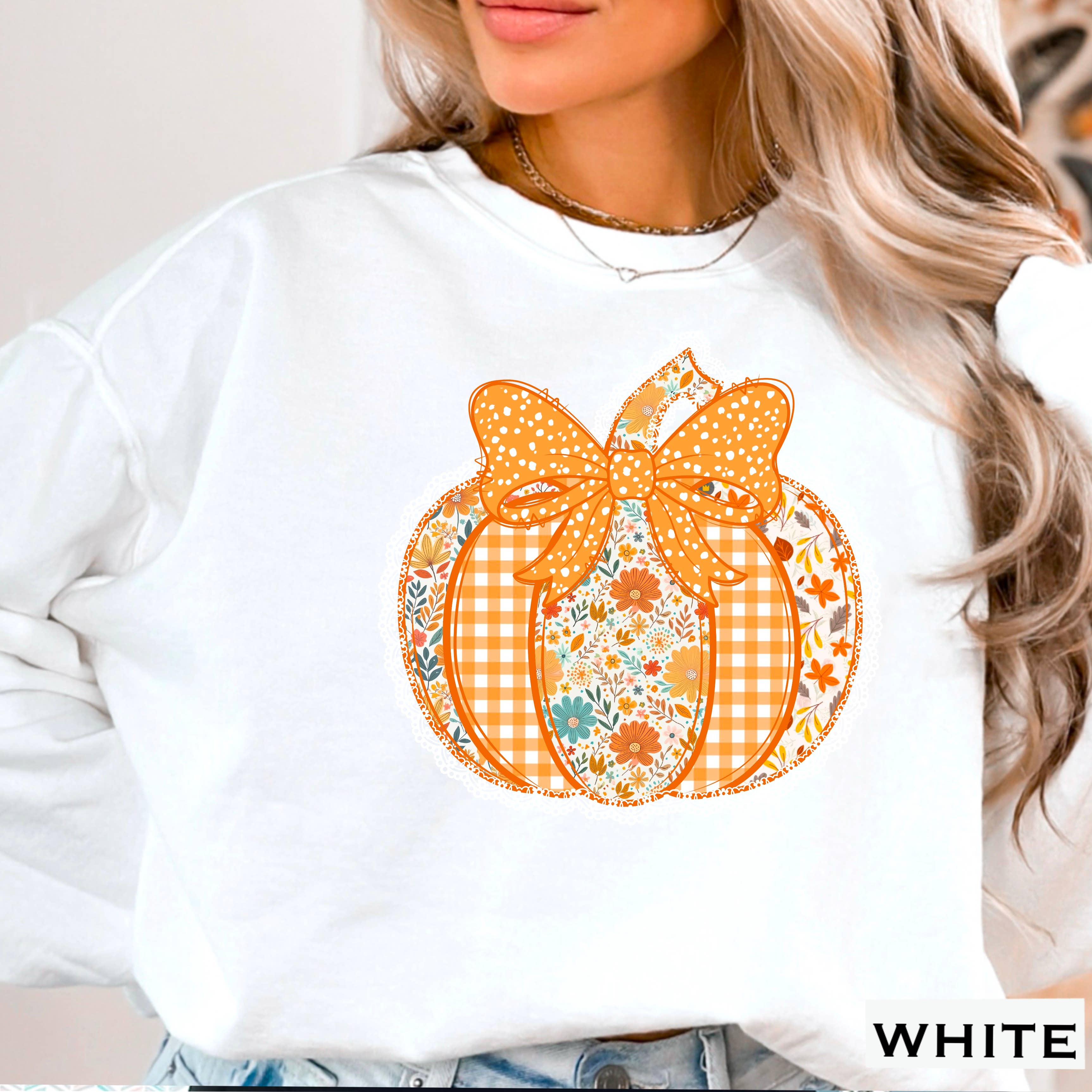 Lace Floral Pumpkin Fall Graphic - Adult & Kids T-Shirts, Sweatshirts & Hoodies apparel design preview 1