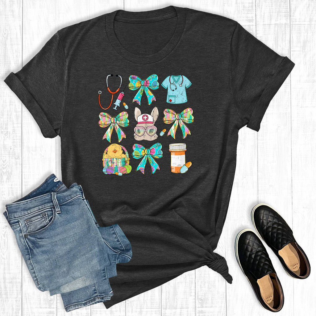 Retro Nurse Coquette Bows Graphic - Adult & Kids T-Shirts, Sweatshirts & Hoodies apparel design preview 1