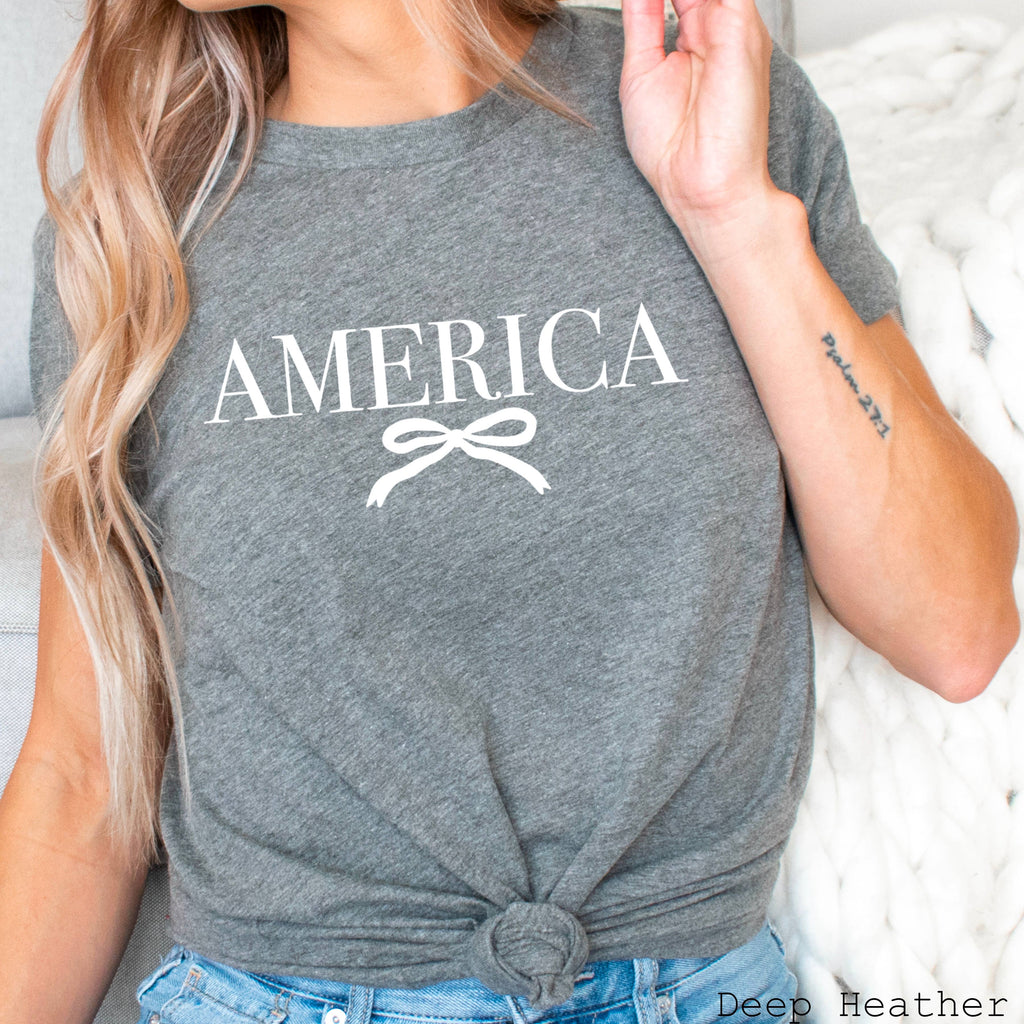 July 4th Graphic Coquette America Bella Canvas - Adult & Kids T-Shirts, Sweatshirts & Hoodies apparel design preview 1
