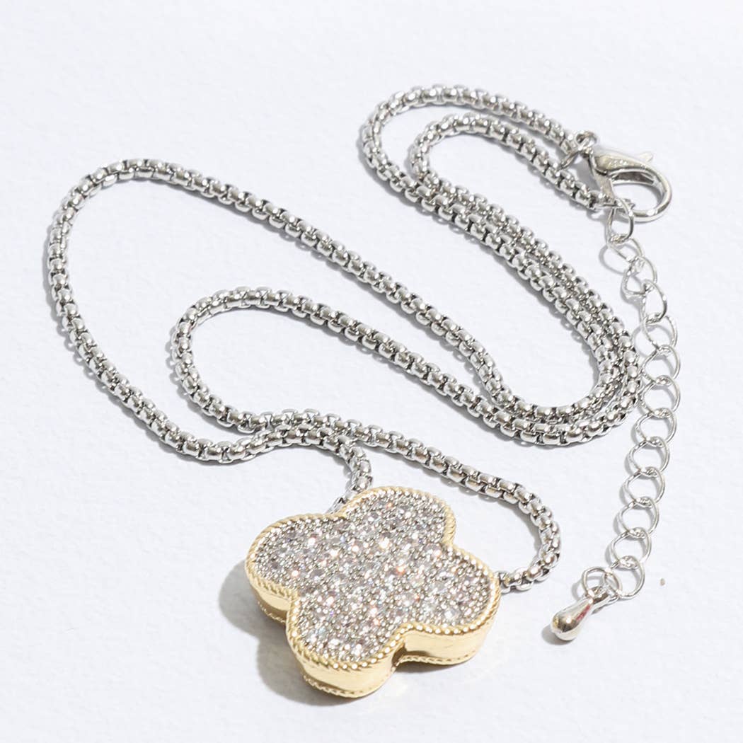 Gold Tone Outline Cz Clover Pendant Necklace - Adult & Kids T-Shirts, Sweatshirts & Hoodies apparel design preview 1