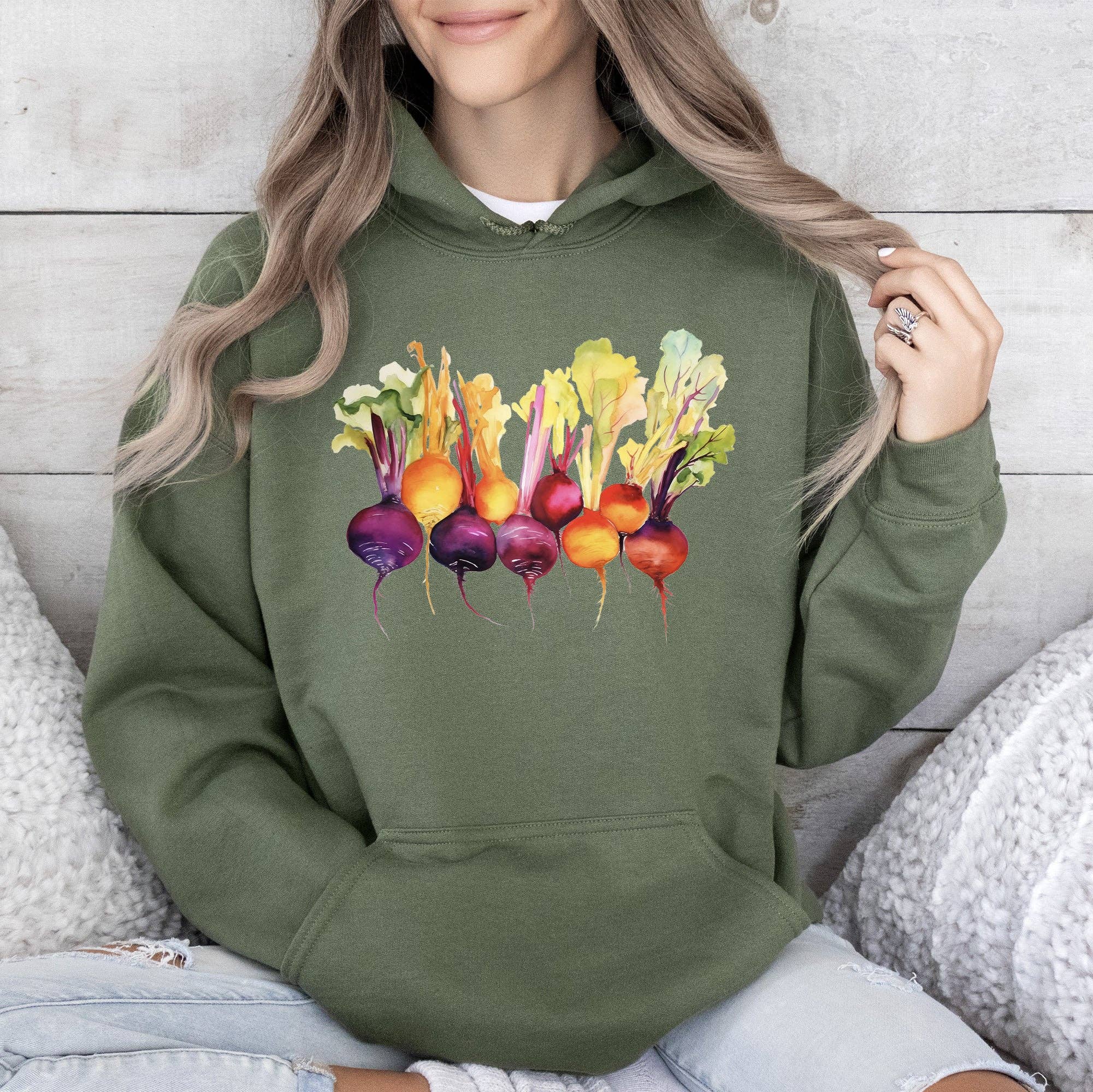 Beets, Watercolor Vegetables, Gardening - Adult & Kids T-Shirts, Sweatshirts & Hoodies apparel design preview 1
