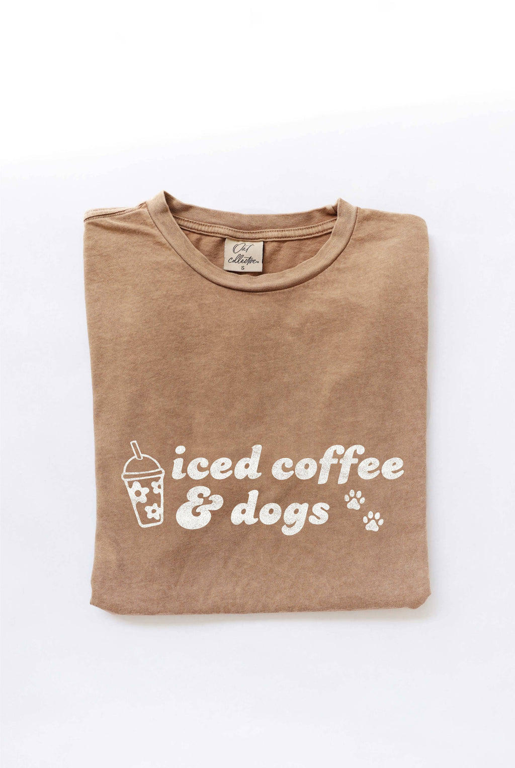 Iced Coffee and Dogs Mineral Washed Graphic Top - Adult & Kids T-Shirts, Sweatshirts & Hoodies apparel design preview 1