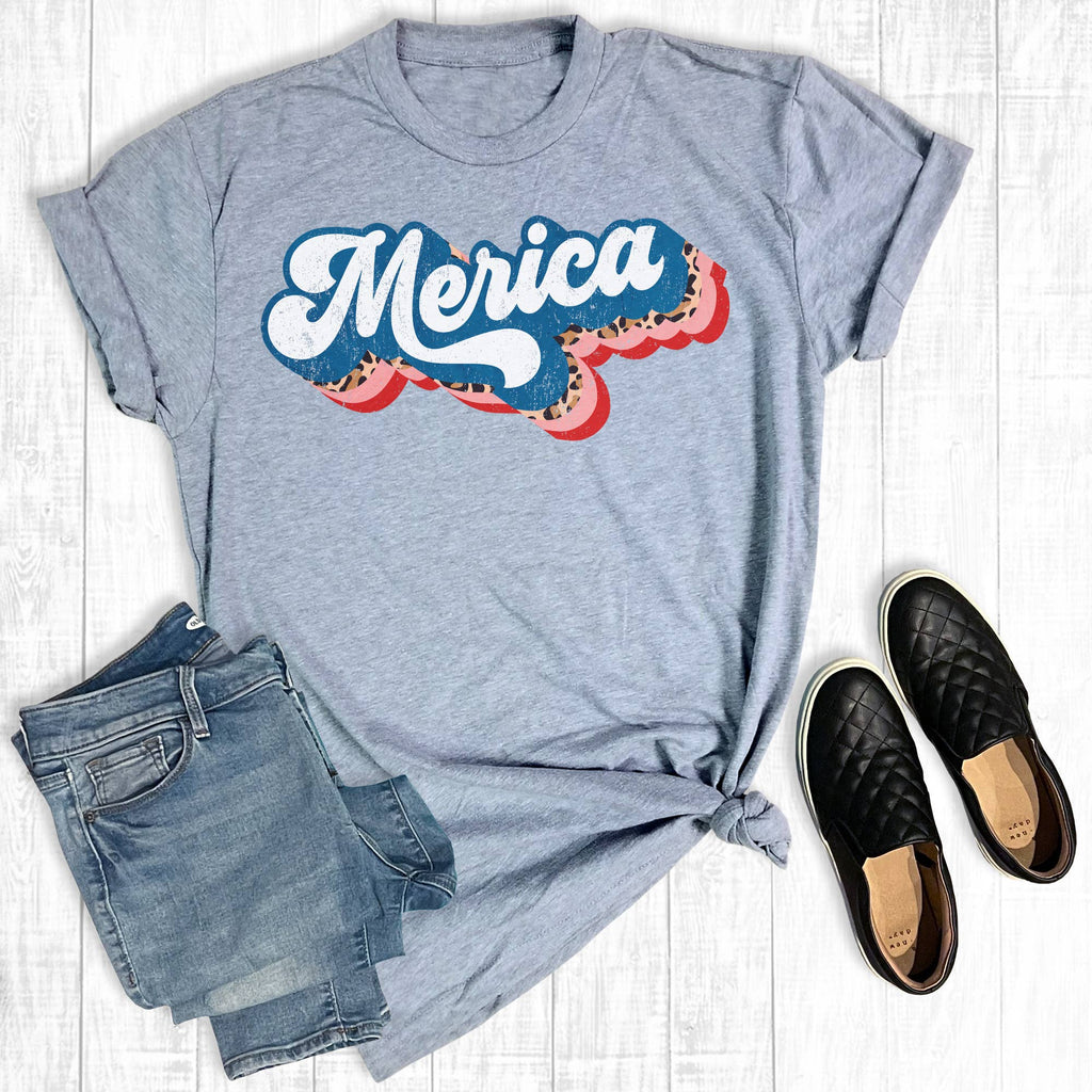 Retro Leopard 'merica - Adult & Kids T-Shirts, Sweatshirts & Hoodies apparel design preview 1