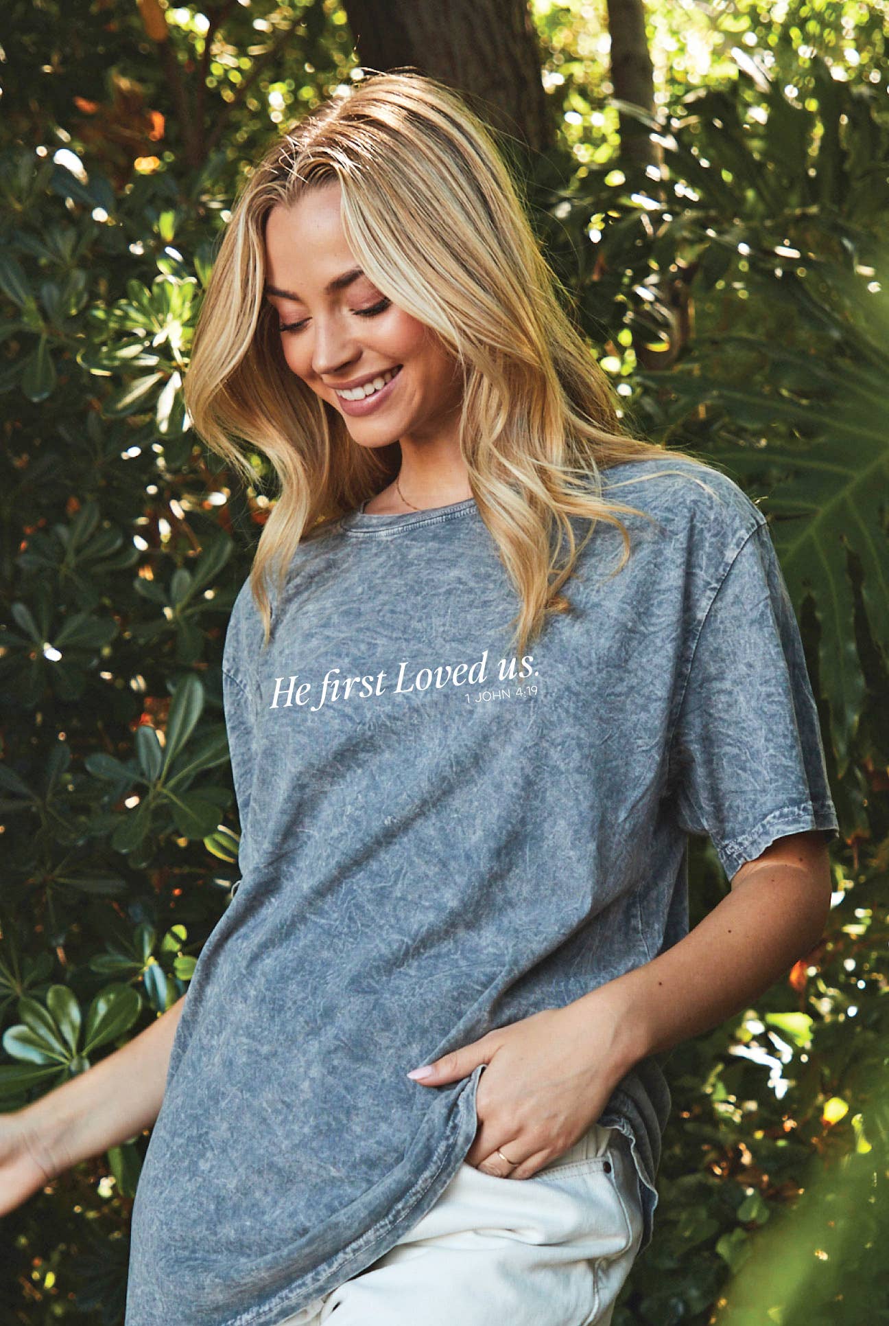 He First Loved Us Mineral Graphic Top - Adult & Kids T-Shirts, Sweatshirts & Hoodies apparel design preview 1