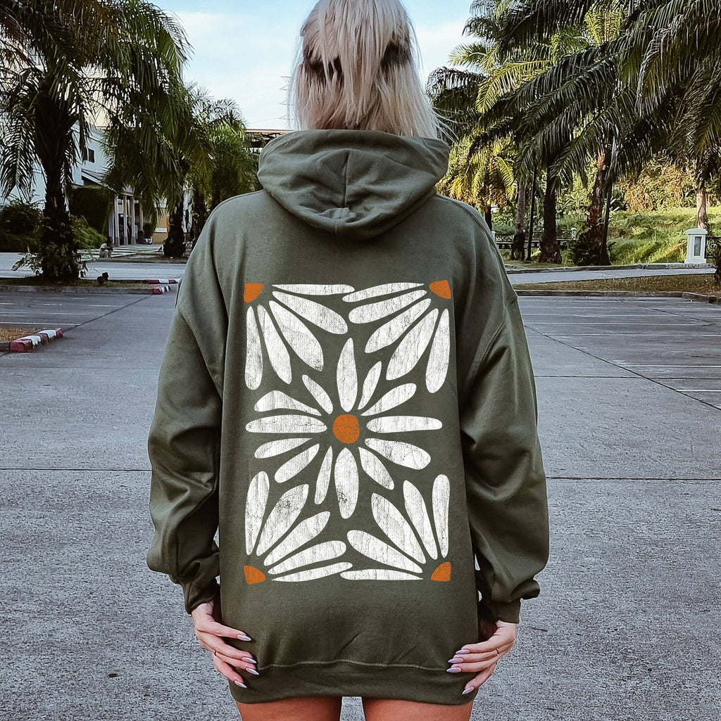 Boho Daisy Floral - Adult & Kids T-Shirts, Sweatshirts & Hoodies apparel design preview 1