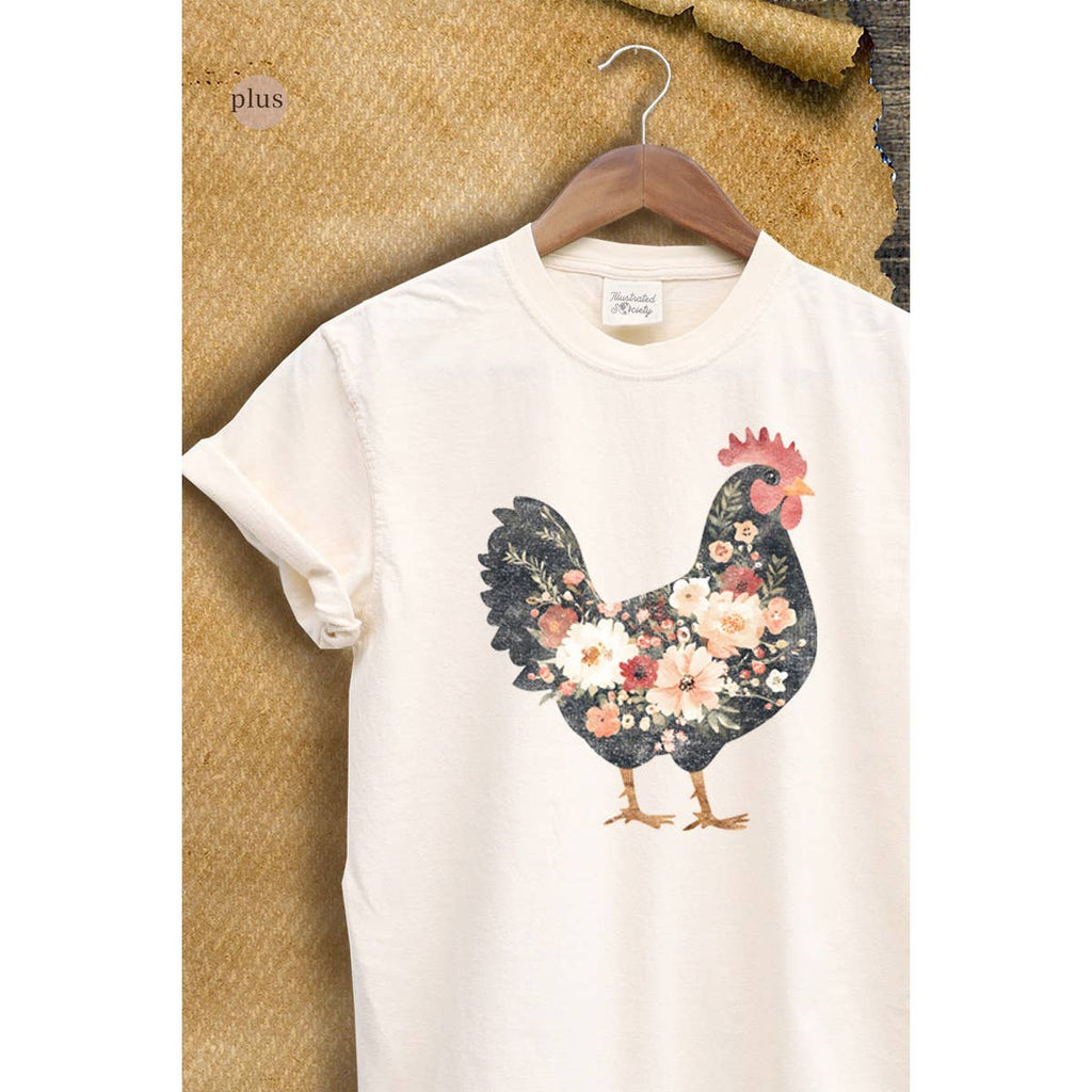 Floral Chicken Vintage Graphic Plus - Adult & Kids T-Shirts, Sweatshirts & Hoodies apparel design preview 1