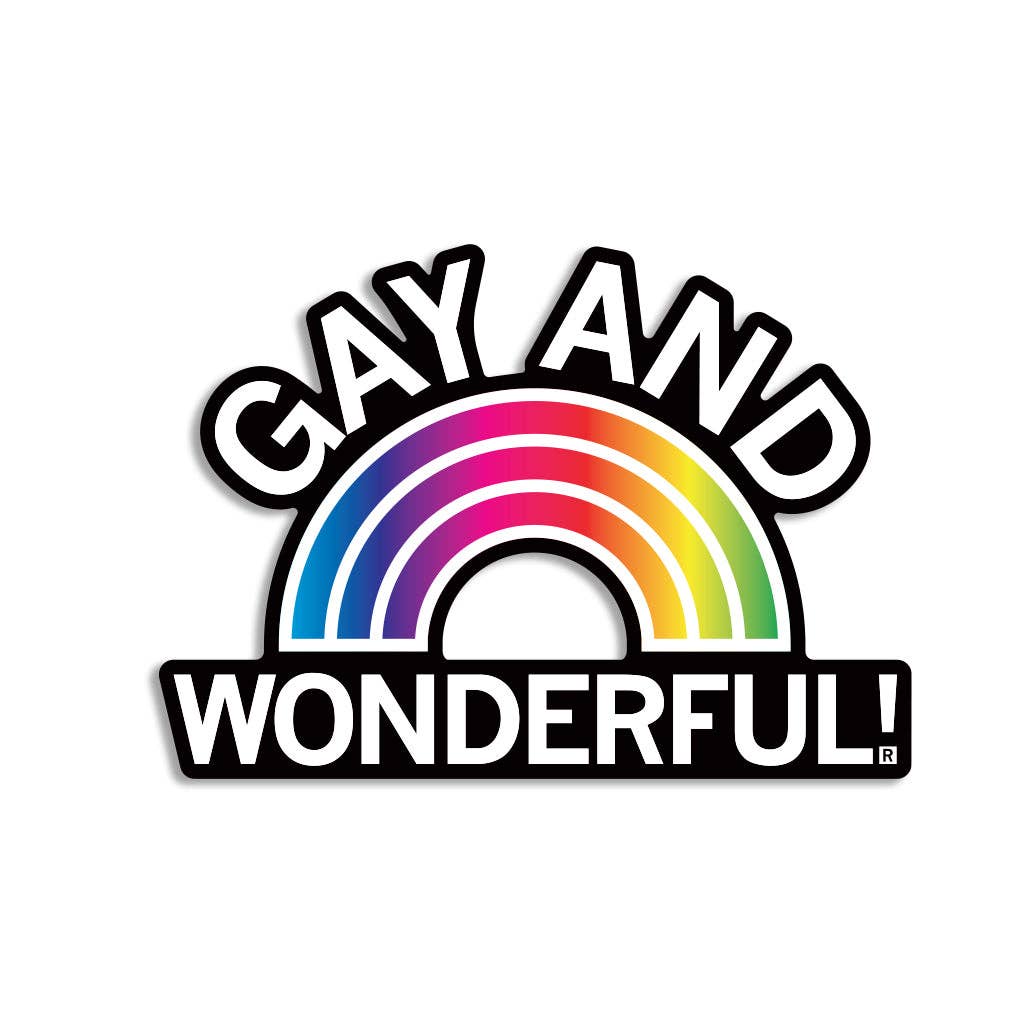 Gay and Wonderful Die-Cut Sticker - Adult & Kids T-Shirts, Sweatshirts & Hoodies apparel design preview 1